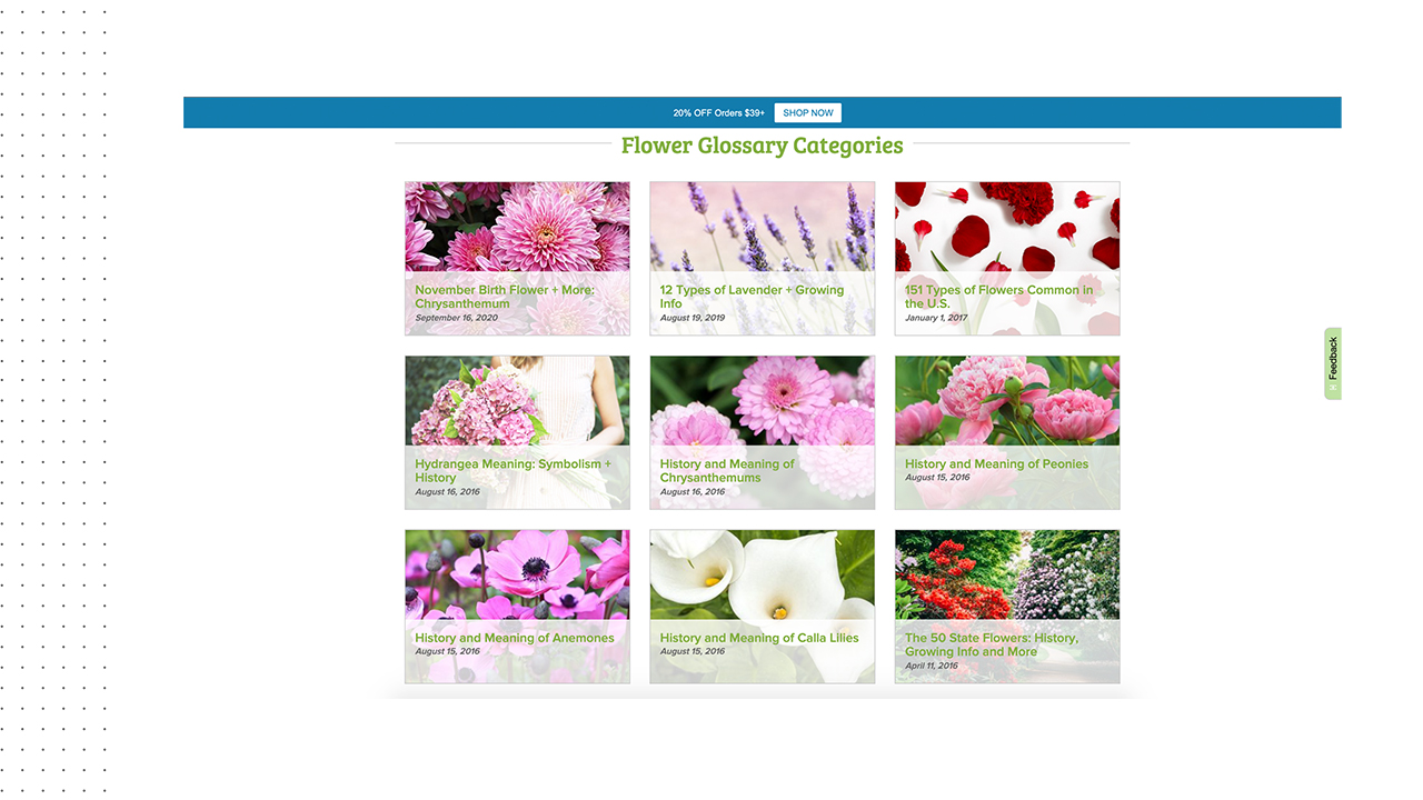 Flower Glossary Categories